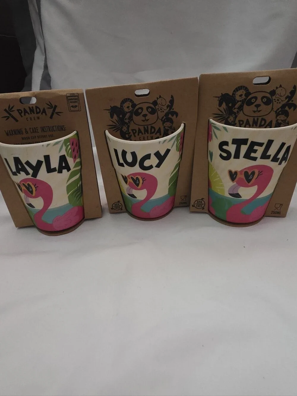 Panda Crew Pink Flamingo Kids Cup - Personalized Name Options
